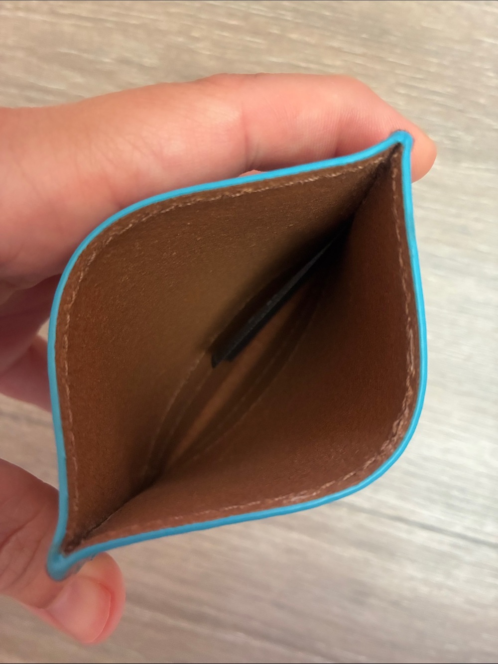 NWOT Madewell Leather Curved Card Case - Golden Tan - Picture 5 of 8